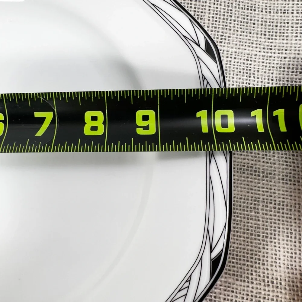 Studio Nova Synthesis Y0031 Octagonal Dinner Plates Black White Set of 2 10.5in‎
